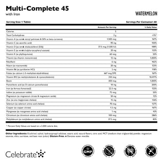 Multi-Complete 45 Bariatrik Multivitamin ile Demir, Çiğnenebilir