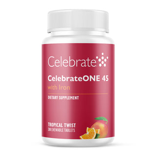 CelebrateONE 45 Μία φορά την ημέρα βαριατρική πολυβιταμίνη με σίδηρο, μασώμενη