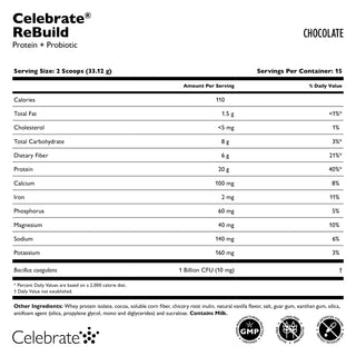 Celebrate® ReBuild Protein + Probiotic, σκόνη
