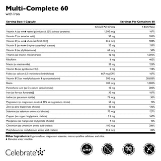 Multi-Complete 60 Βαριατρική πολυβιταμίνη με σίδηρο, κάψουλες