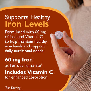 Σίδηρος 60 mg + Βιταμίνη C, Μασώμενο, Berry 