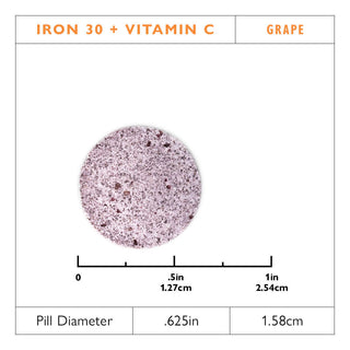 Σίδηρος 30 mg + βιταμίνη C, μασώμενα δισκία, Grape