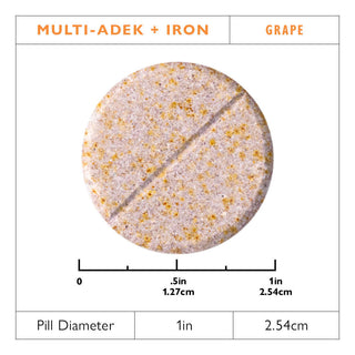 Βιταμίνη Multi-ADEK με 60mg σίδηρο μασώμενο, σταφύλι